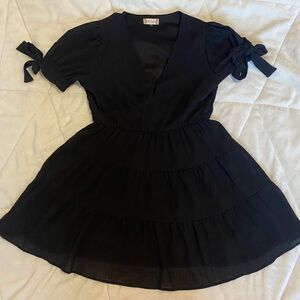 Altar'd State Black Dress with Tie Accents